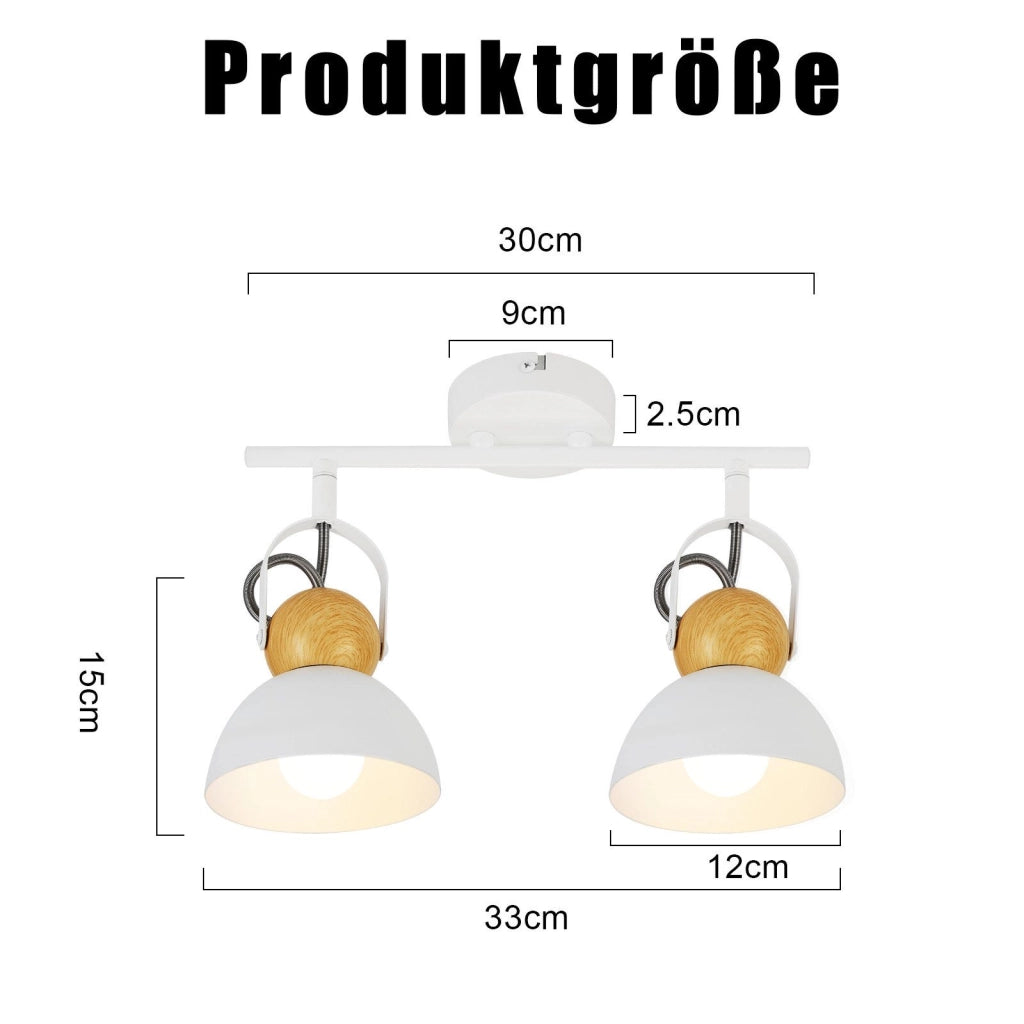 ZMH Faretto da soffitto a 2 luci orientabile a 350° Vintage Plafoniera Soggiorno