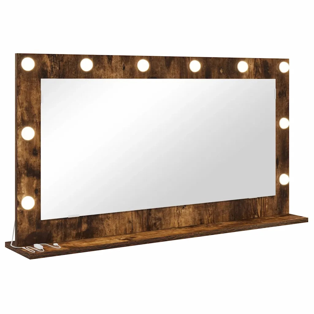 Specchio da Vanità Rovere fumé 100 x 55 x 18 cm Rettangolare 868305
