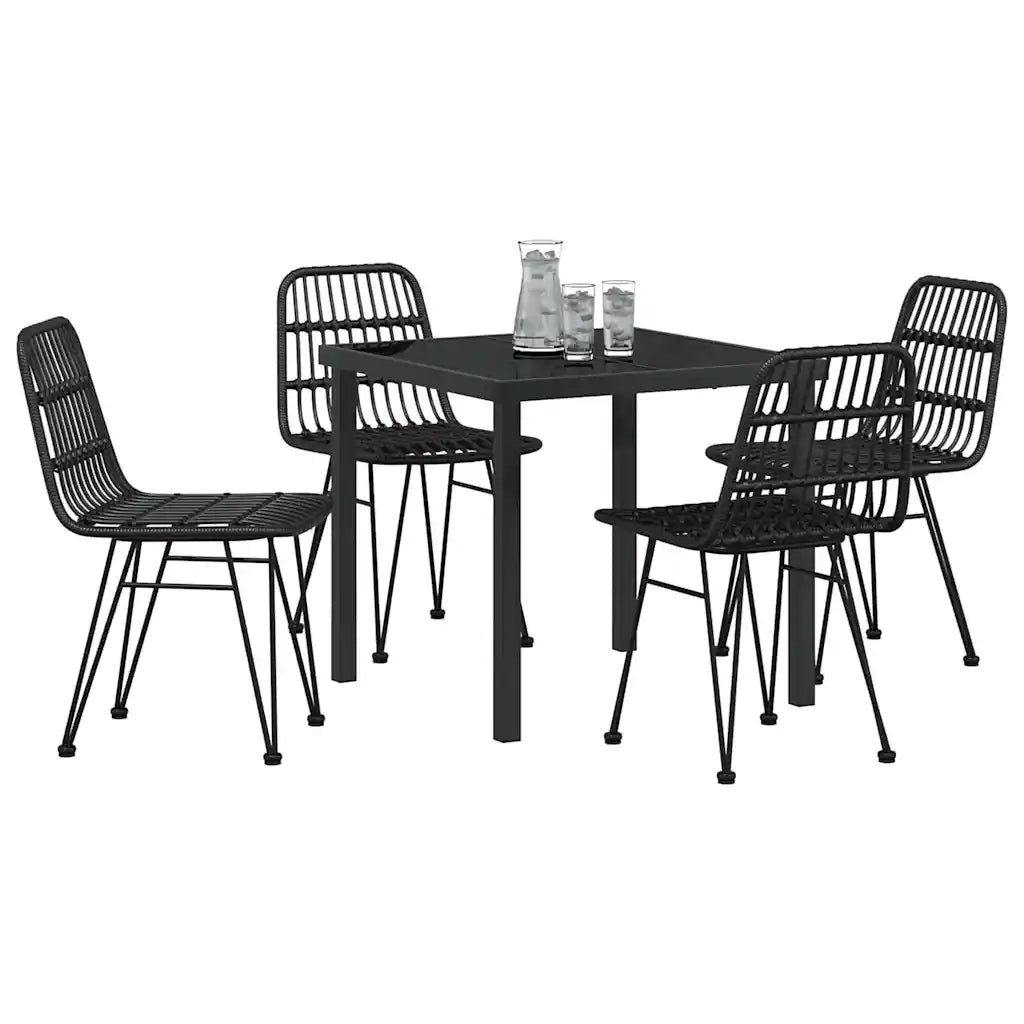 Set da Pranzo per Giardino 5 pcs Nero 3379199