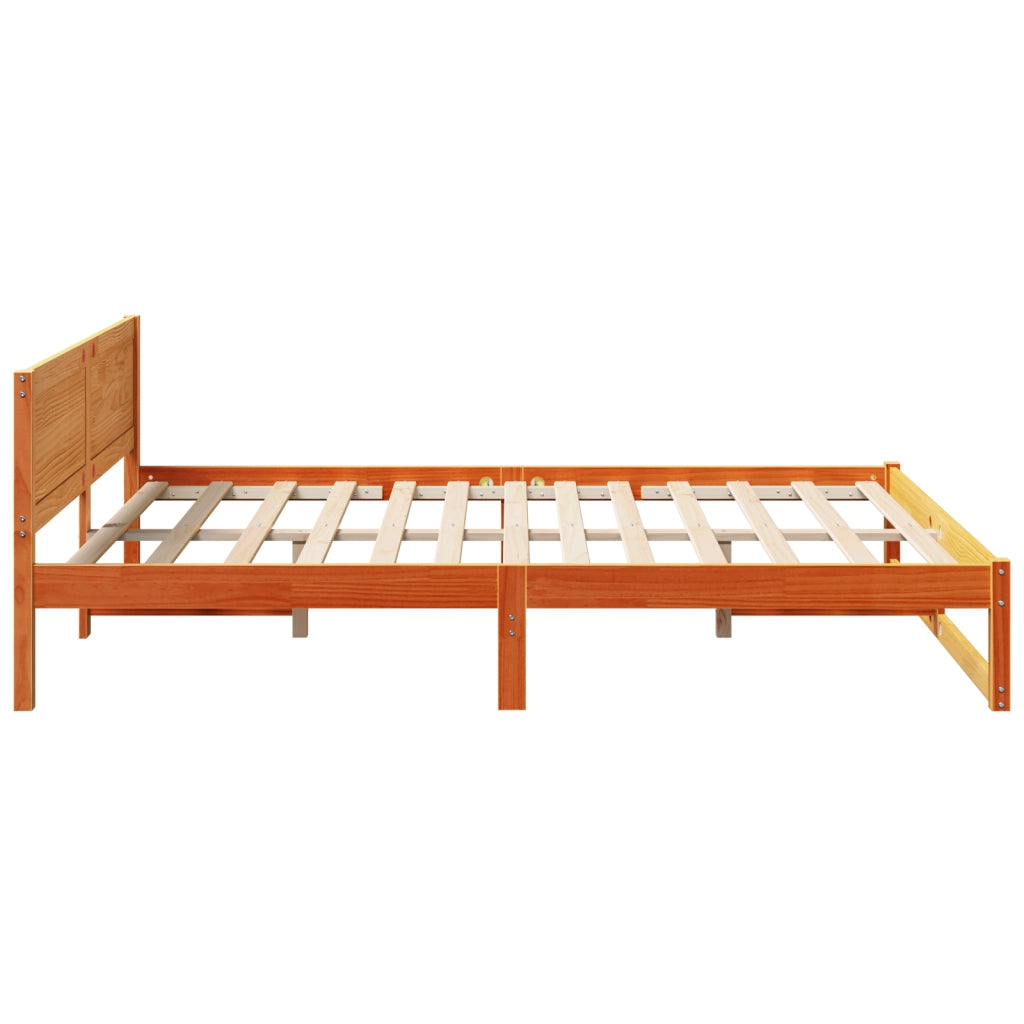 Struttura Letto Marrone Cerato Legno massello di pino 160 x 200 cm