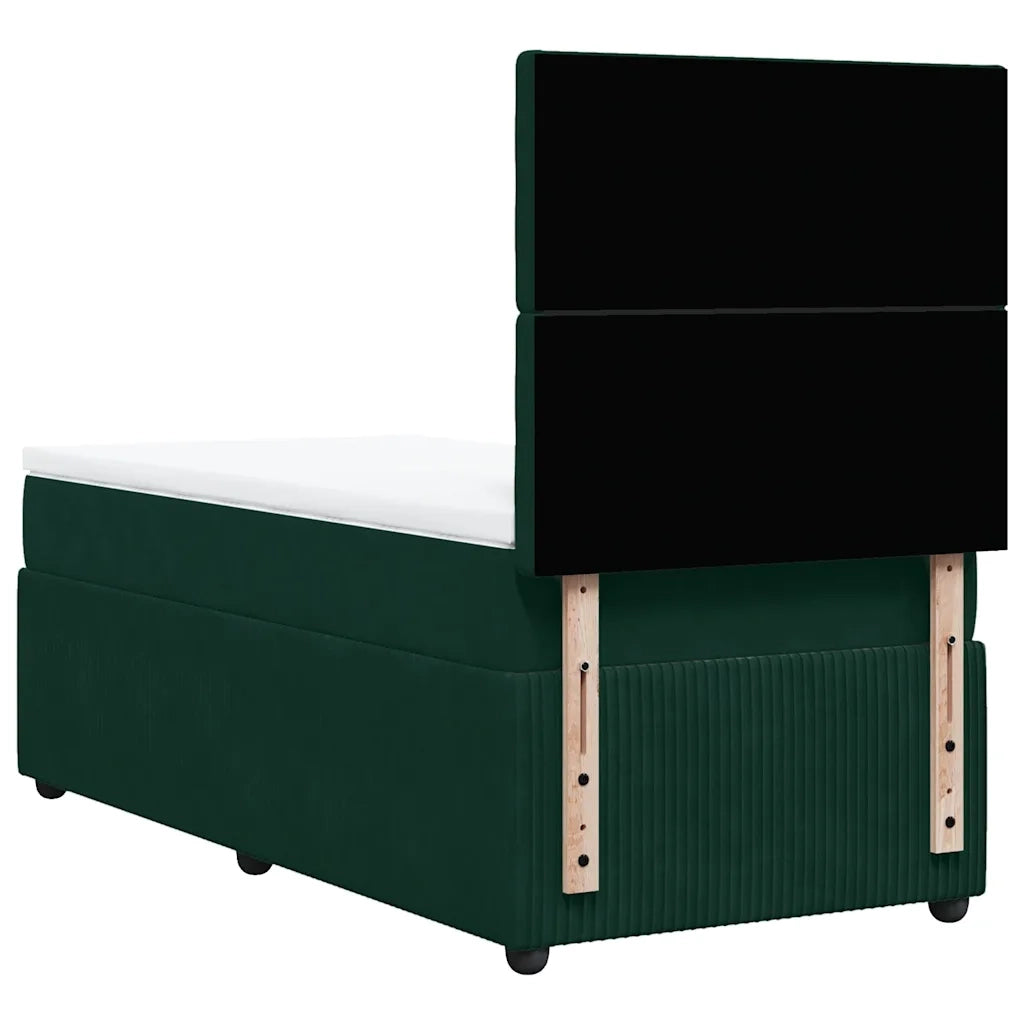 Giroletto a Molle con Materasso Verde Scuro 80x200 cm Velluto 3292205