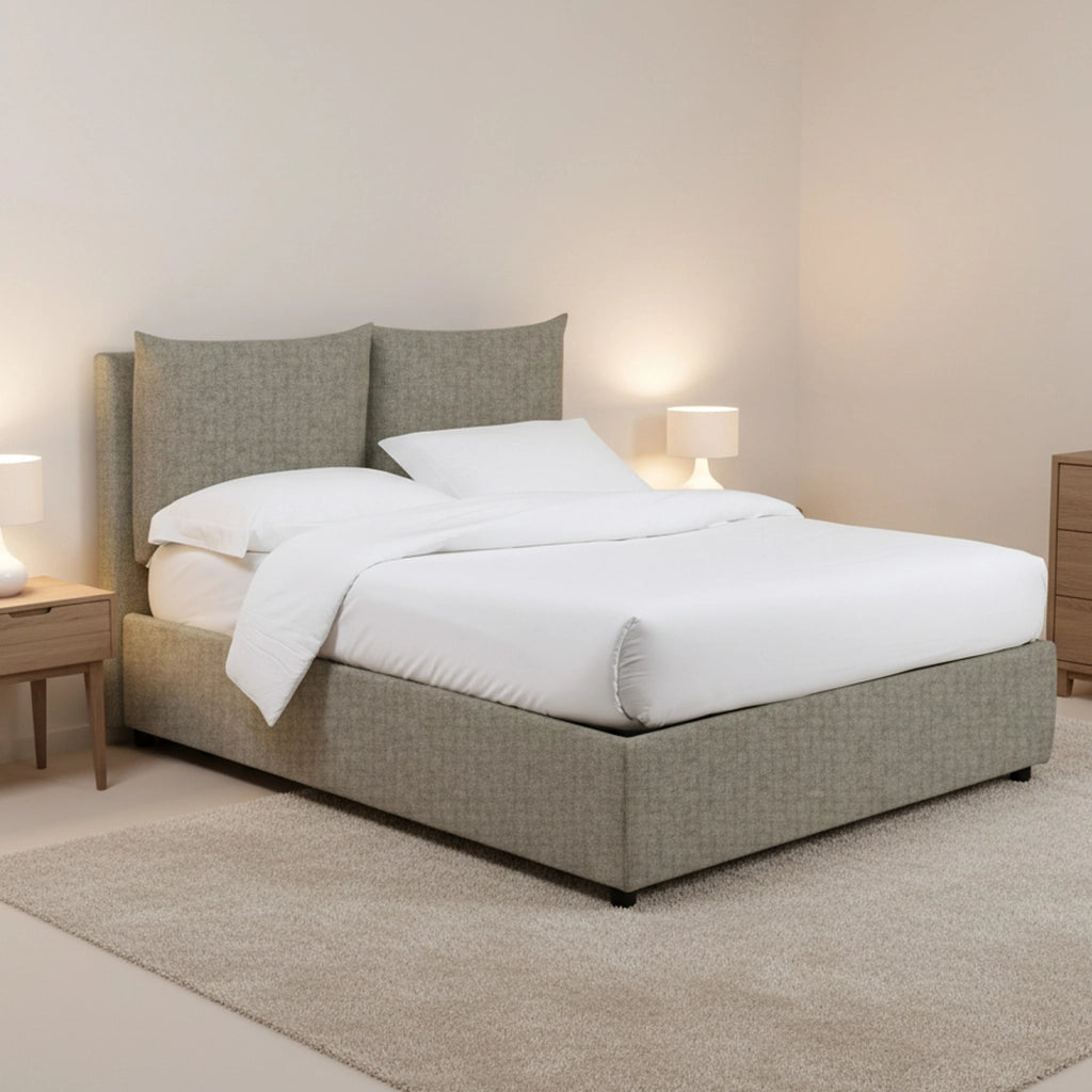 Falmouth, Letto Piazza e Mezza Sfoderabile Made in Italy, Grigio