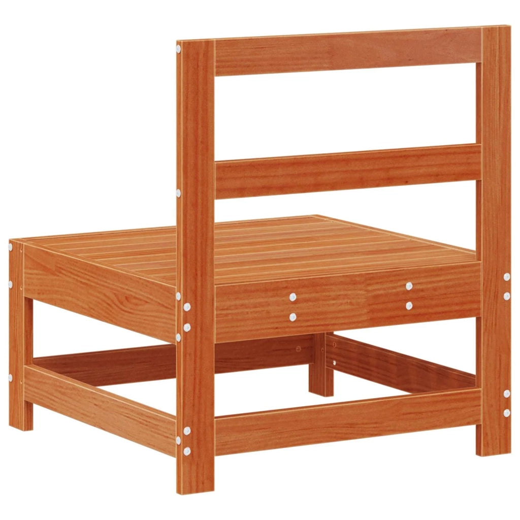 Divano Medio da Giardino-Divano da esterno Legno di pino massiccio Marrone Cera 109128