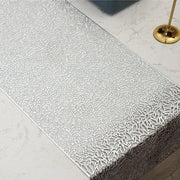 Tappeti di PVC decorativi antiscivolo per tavolo placemat manti termoresistenti per casa feste cucina sala da pranzo decorazione di matrimonio 150 cm x 30 cm stile argento - eleganti - decorazione per tavolo lungo