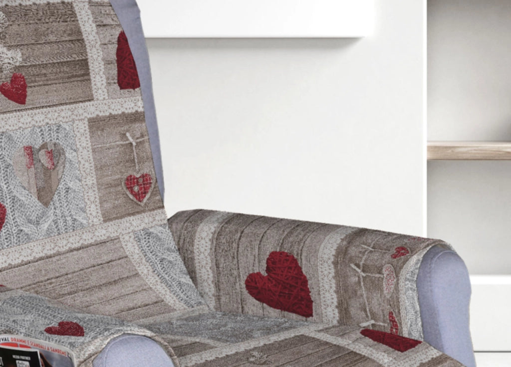 Copripoltrona Reclinabile Trapuntata Shabby Love Poltrona Relax Linea Pensieri Delicati - Poltrona - Rosso