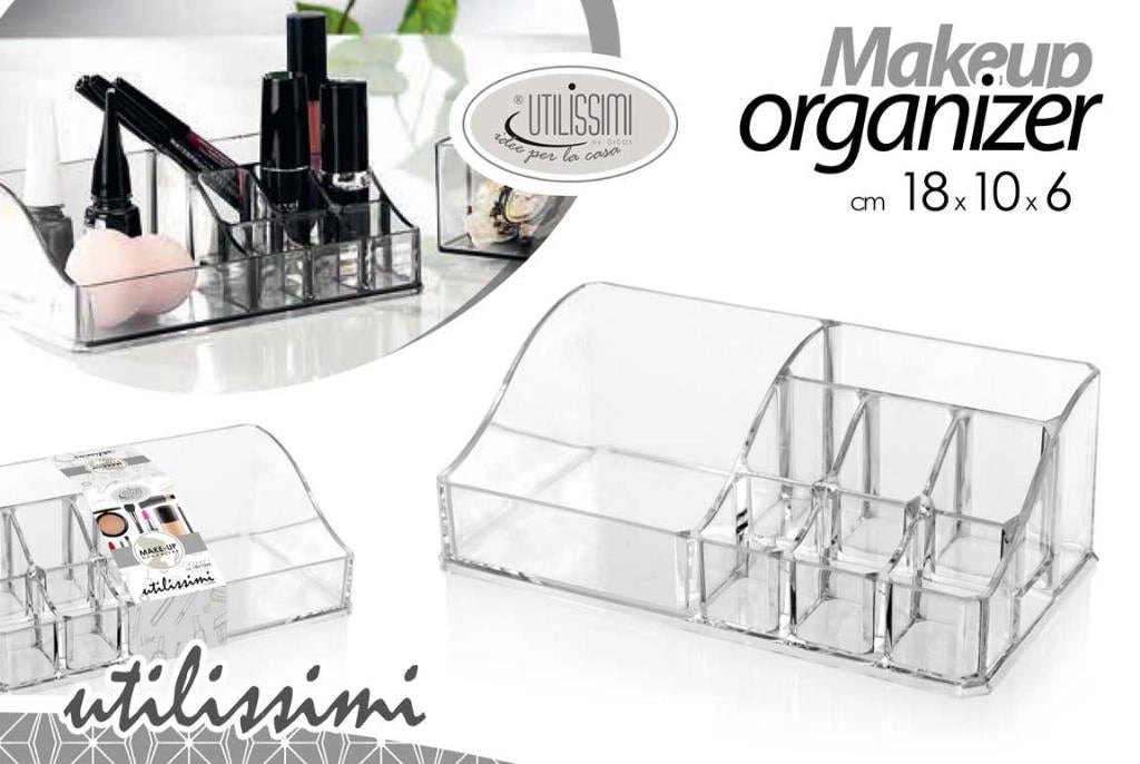 Organizer Bagno Makeup Portatrucchi Trasparente 17 x 9 x 6 cm