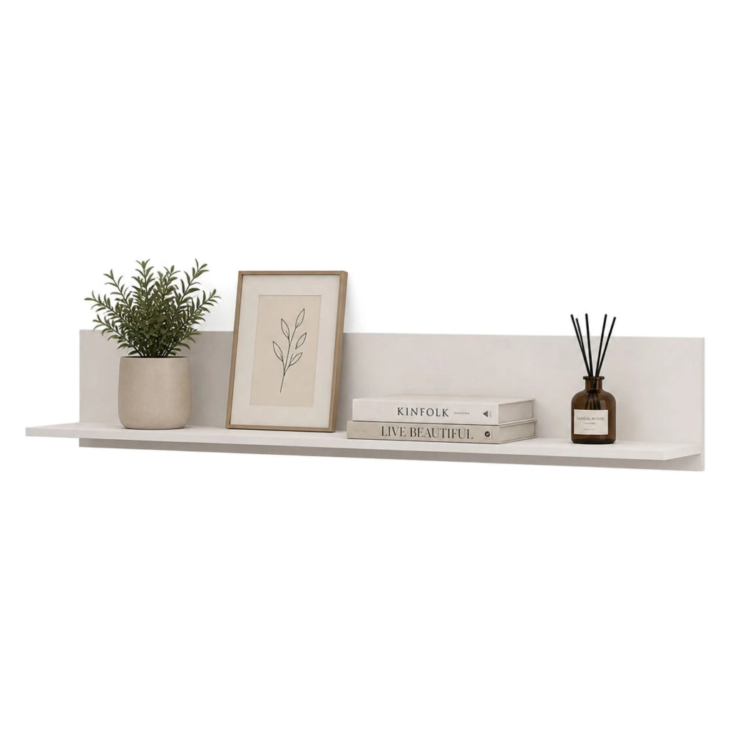 Rasun, Mensola un Ripiano, 138x20x24h cm Bianco Crema