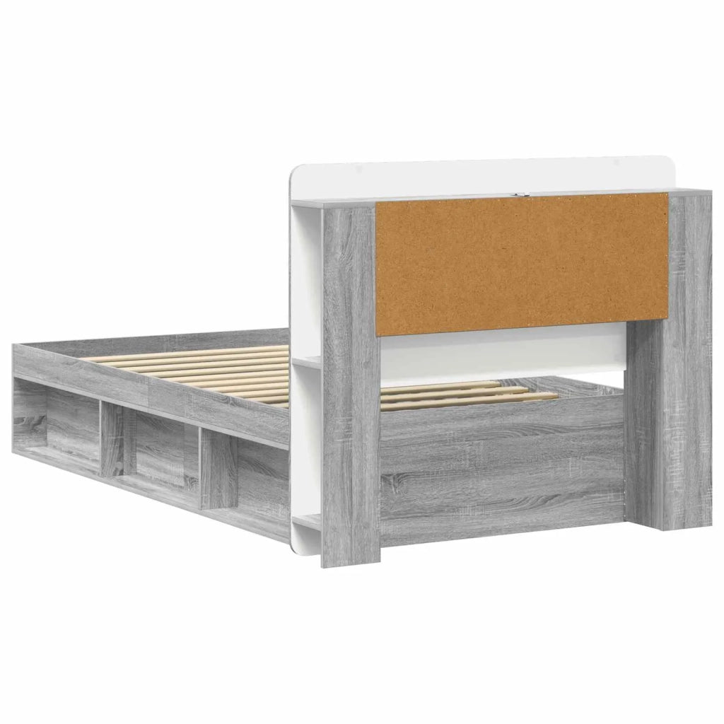Telaio del letto con storage Sonoma grigio 100 x 200 cm 3433449