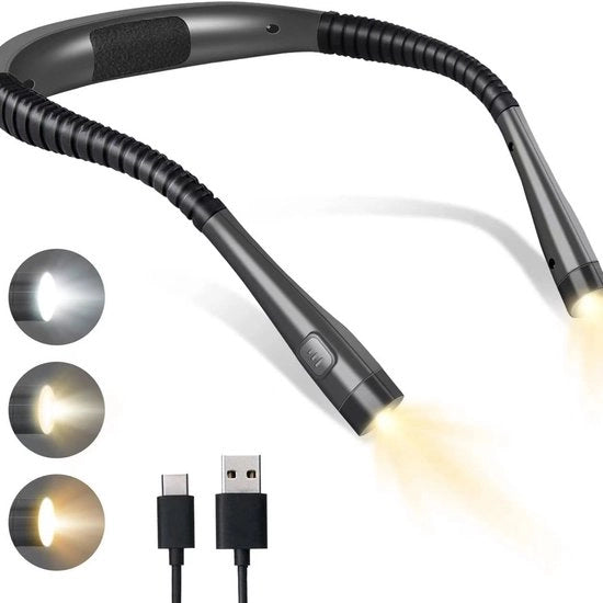 Lampada da Tavolo Multicolore - Caricabile via USB - 3 Colori e 3 Livelli di Brillantezza - Flexibile