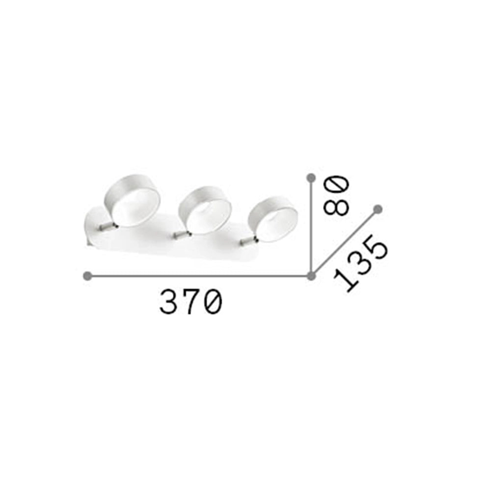 Plafoniera Moderna Oby Metallo Bianco 3 Luci 18W 3000K Luce Calda