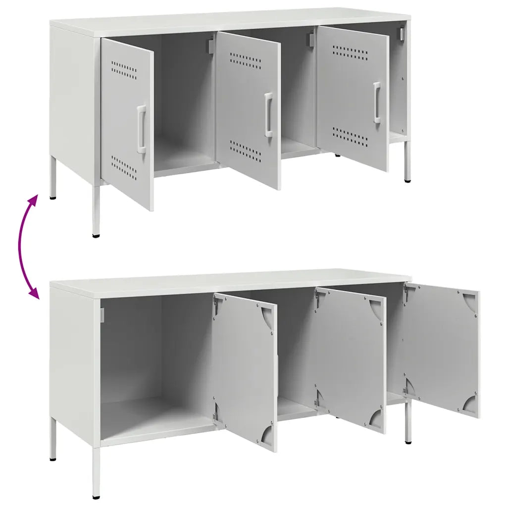 Mobile TV Bianco 100,5x39x50,5 cm in Acciaio 842951