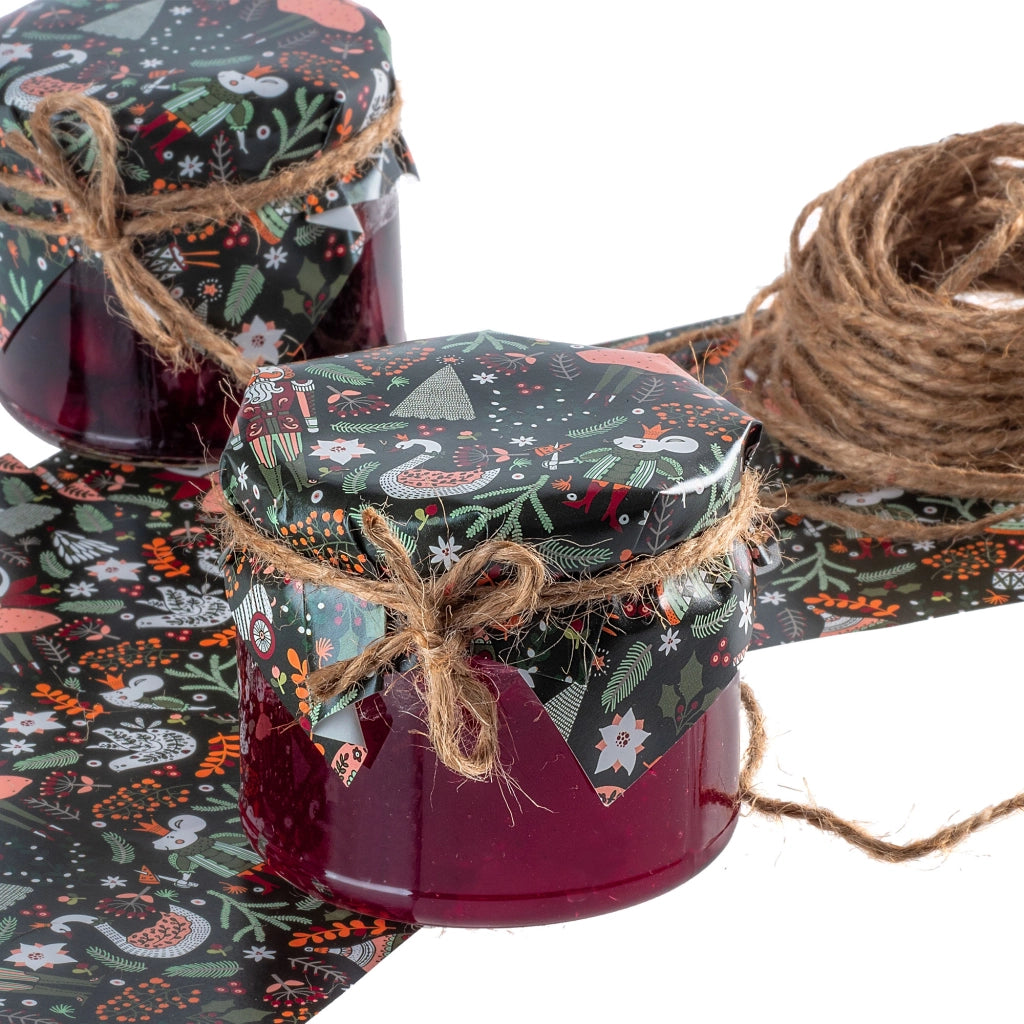 Tappi, barattoli, conserve, bottiglie, tovaglioli natalizi, spago KADAX x50