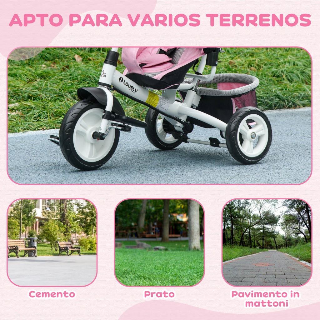 Triciclo Bambini con Portabottiglie ¨C Zephmum ¨C Rosa