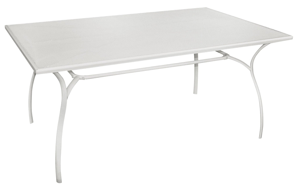 Tavolo Rettangolare da Giardino 160x100 cm in Ferro Vorghini Desenzano Avorio