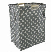 Trade Shop - Cesto Portabiancheria Cuori Bianchi Contenitore Panni Sporchi Richiudibile 10621 -