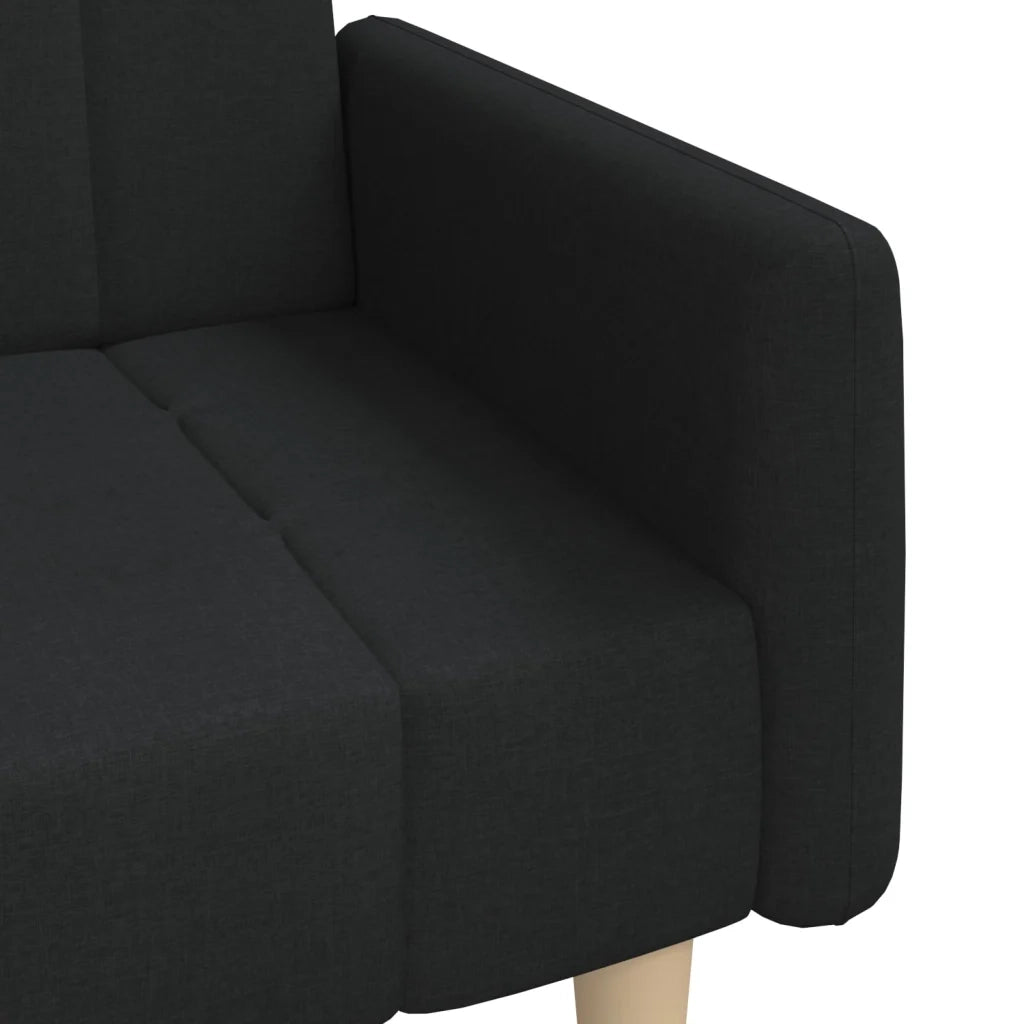Divano Letto a 2 Posti Nero in Tessuto 375760