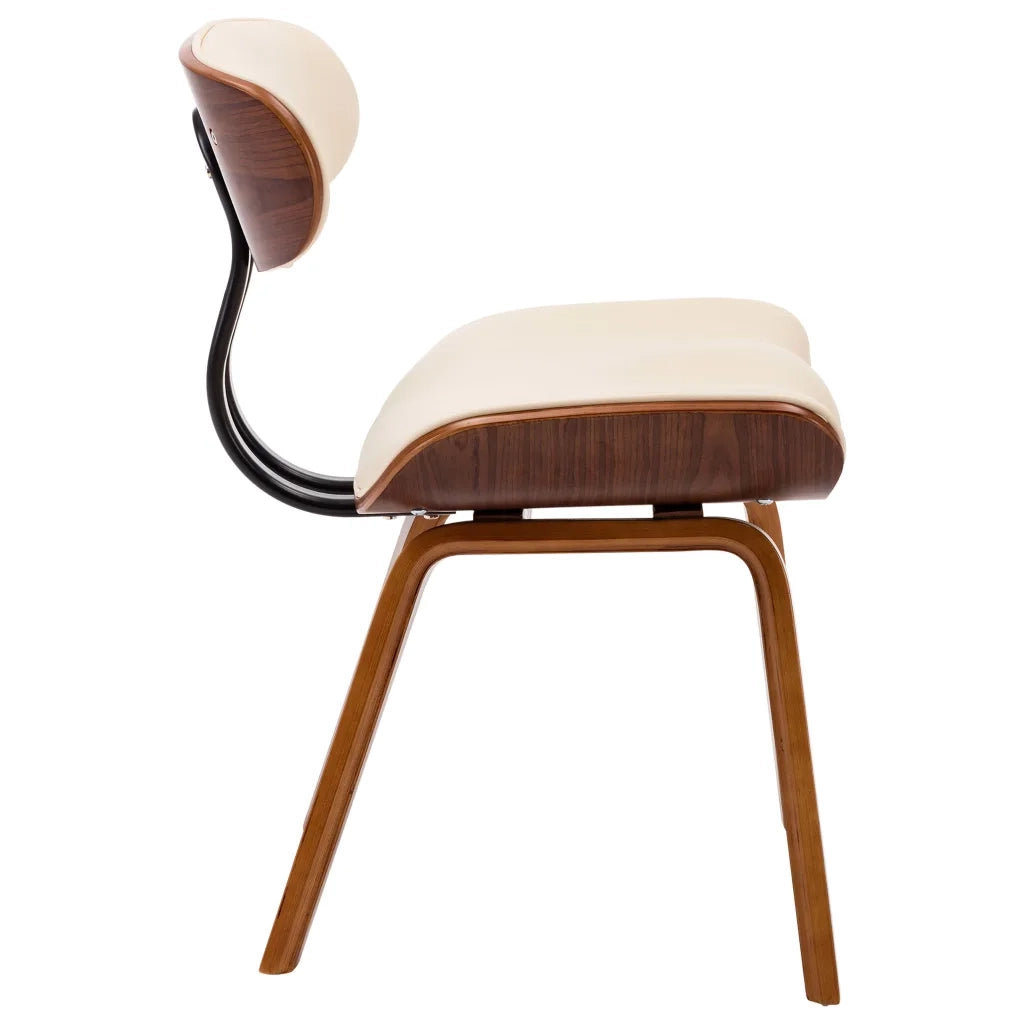 Sedie da Pranzo 6 pz Crema in Legno Piegato e Similpelle cod mxl 18770
