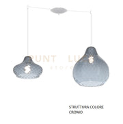 SOSP. CROMO 2 LUCI SPOSTABILE VETRI (1 PICCOLO + 1 GRANDE) TUTTI ZAFFIRO 1191CR-S2 S MIX-ZA