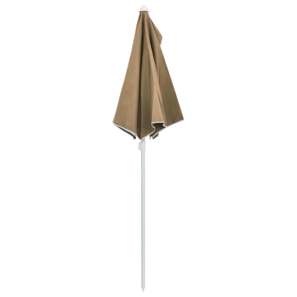 Ombrellone Semicircolare da Giardino con Palo 180x90 cm Tortora