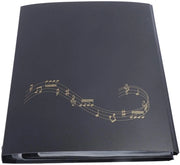 Map di musica A4 - 52 pagine - foglio espandibile - colore nero - musica - durata e impermeabile - disegno a filo