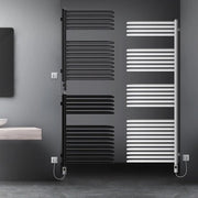 Design radiatore a mano con asciugacapelli 500x800 mm antracite con termostato LCD e elemento di riscaldamento da 300W