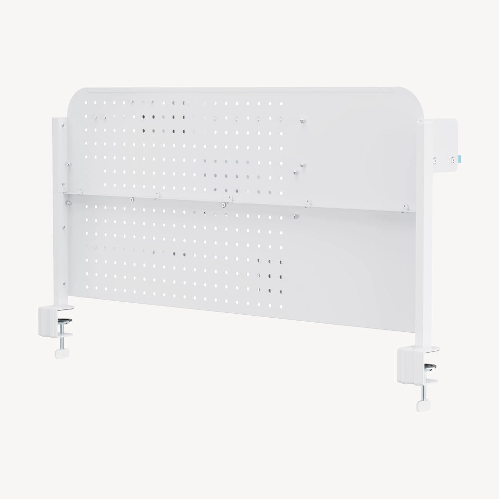 Organizzatore Sauda Pannello Forato da Scrivania con Morsetti 114x68 cm - Bianco/Azzurro [en.casa]