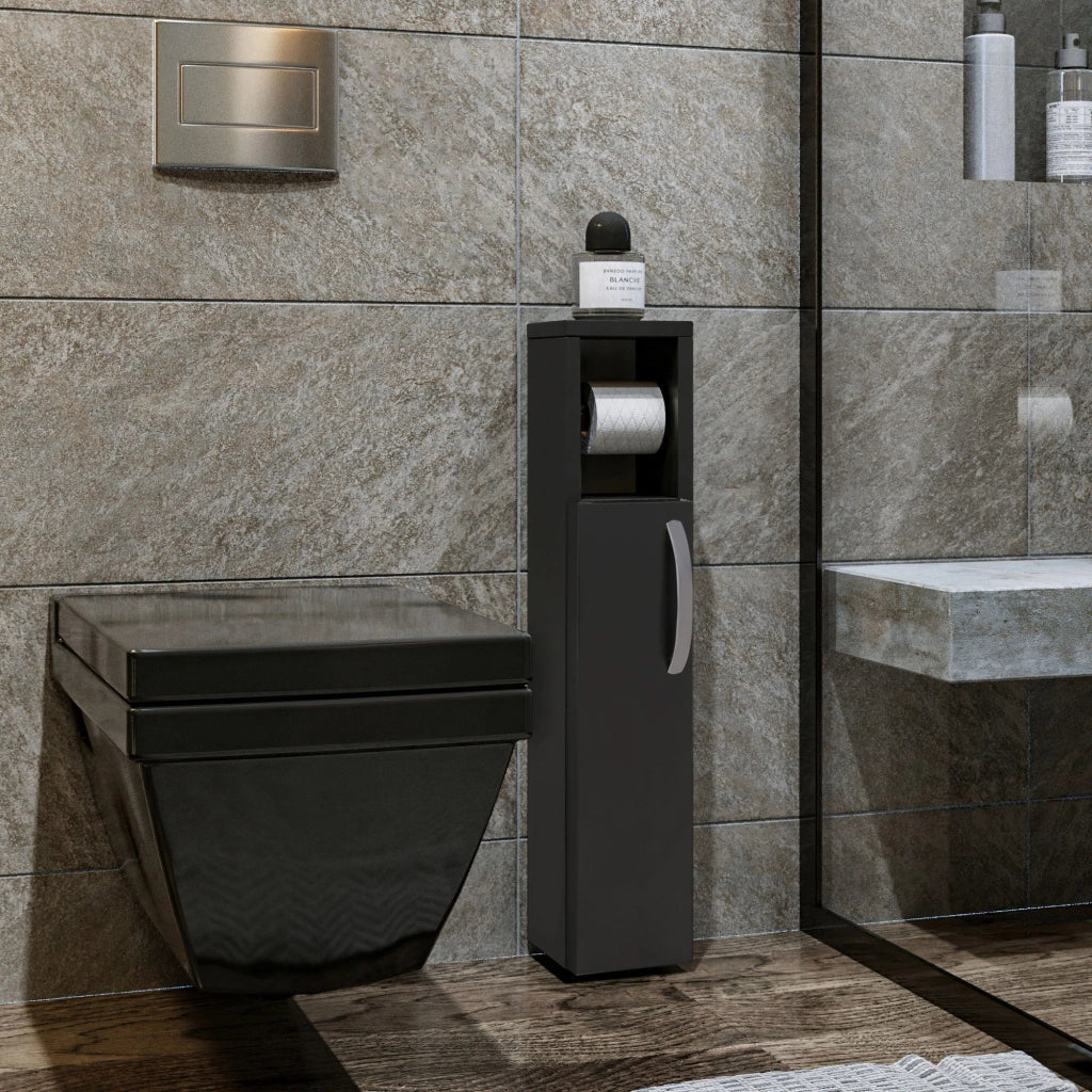 Portarotolo in legno "Star" - 15 x 12 x 65 cm - Grigio antracite