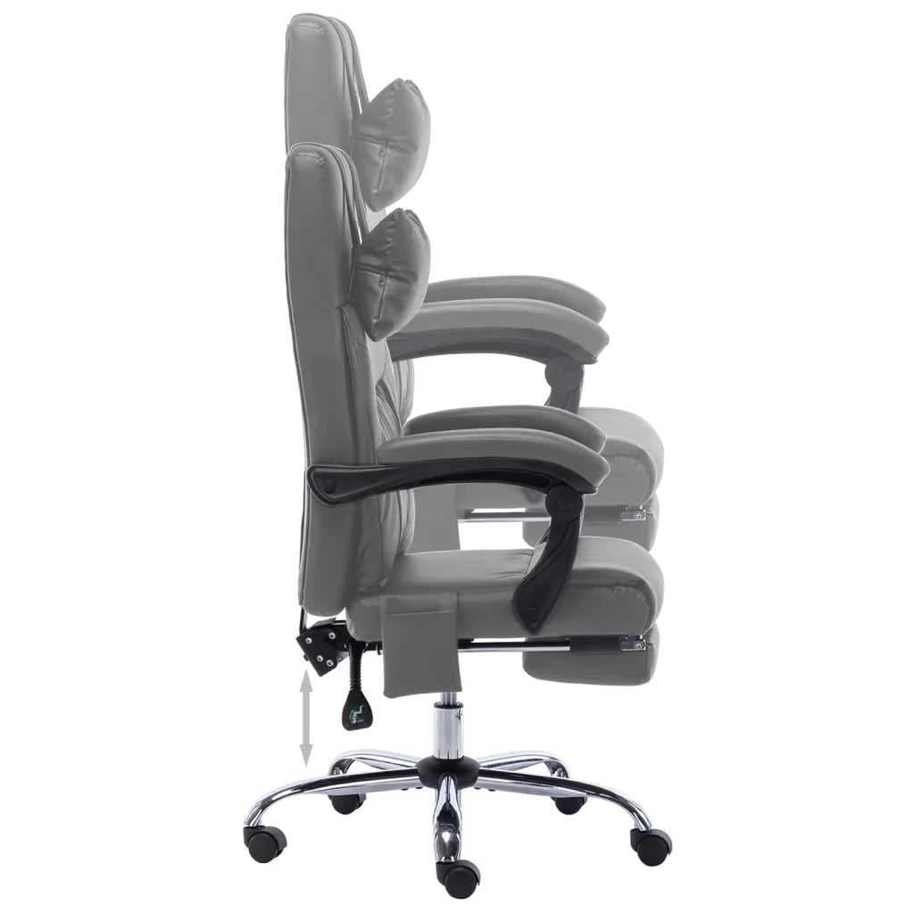 Sedia da Ufficio | Sedia da Gaming Massaggiante Antracite in Similpelle