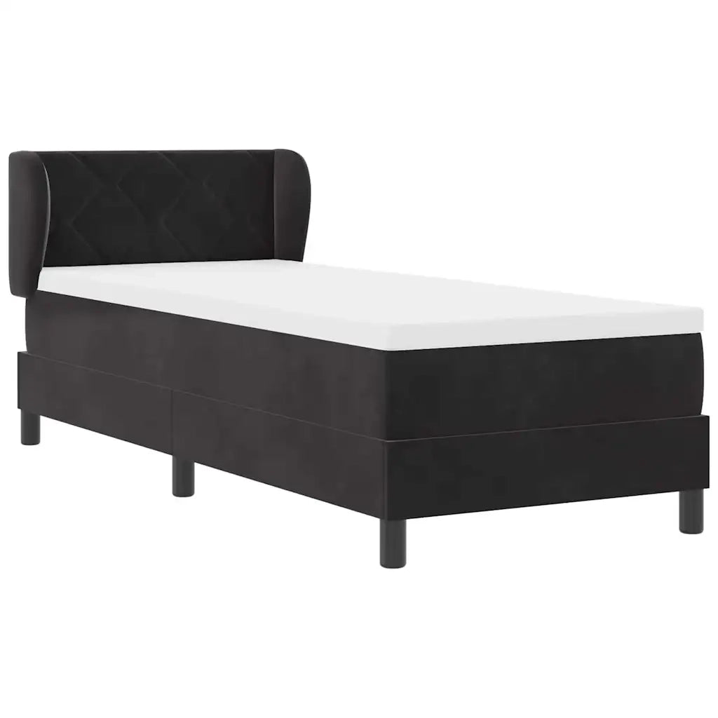 Letto a molle con testiera Nero 80 x 200 cm Velluto 3340414