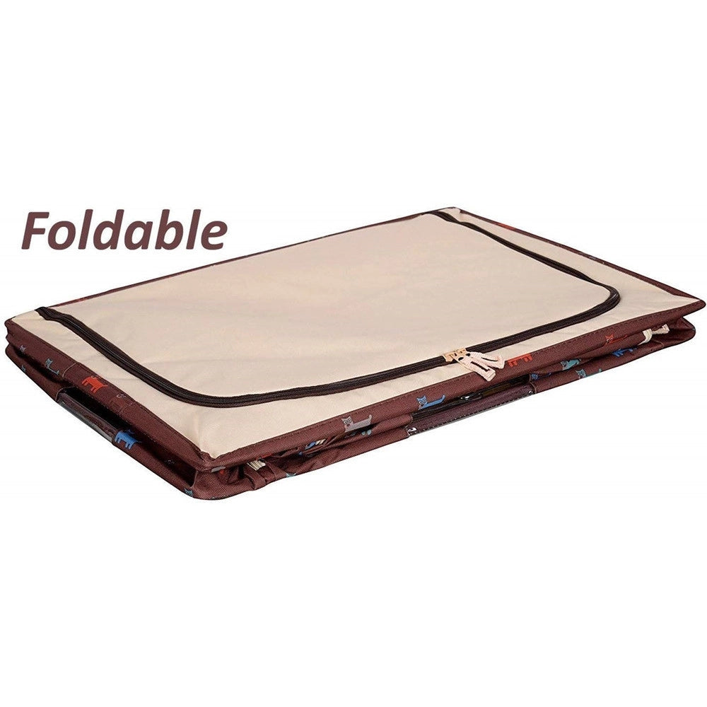 Trade Shop - Borsa Portaoggetti Multifunzionale Pieghevole Tessuto Con Finestra Manici 100lt 60x42x40cm -