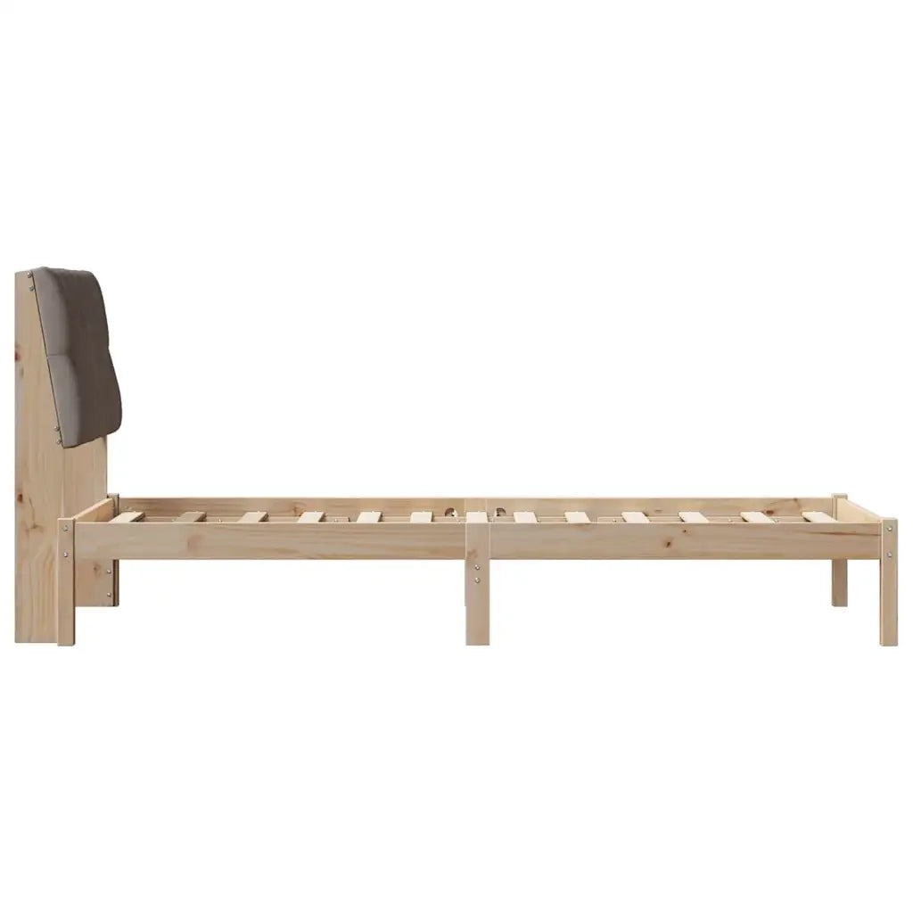 Letto con Testiera Rivestita con testiera Marrone 75 x 190 cm 878862