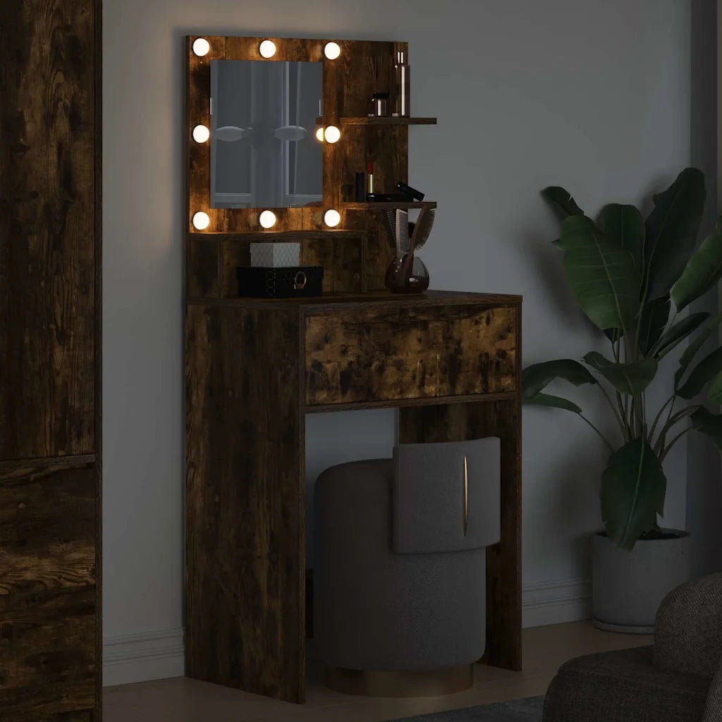 Tavoli da Trucco per Camera da Letto con cassetto Rovere fumé