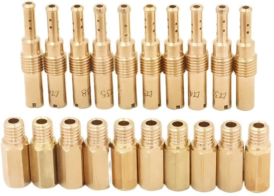 Kit di pulizia carburatore 20 pezzi - Set di pulitori principale e secondario - Materiale coperchio - Per motocicletta - Diametro esterno 5/6 mm - Peso 45 gram - Carburatore