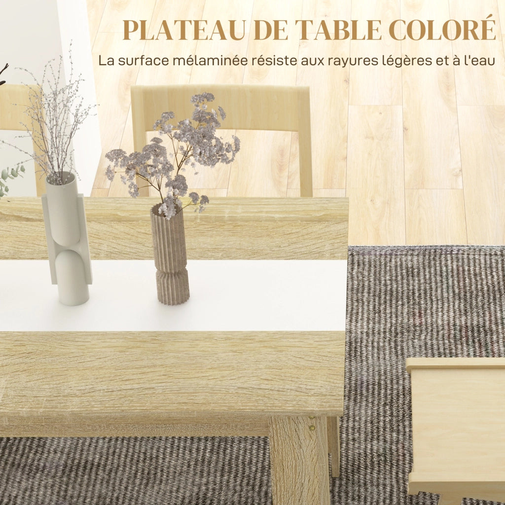 Tavolo da pranzo allungabile in legno bianco e naturale ¨C Zephmum ¨C 140x90x75 cm