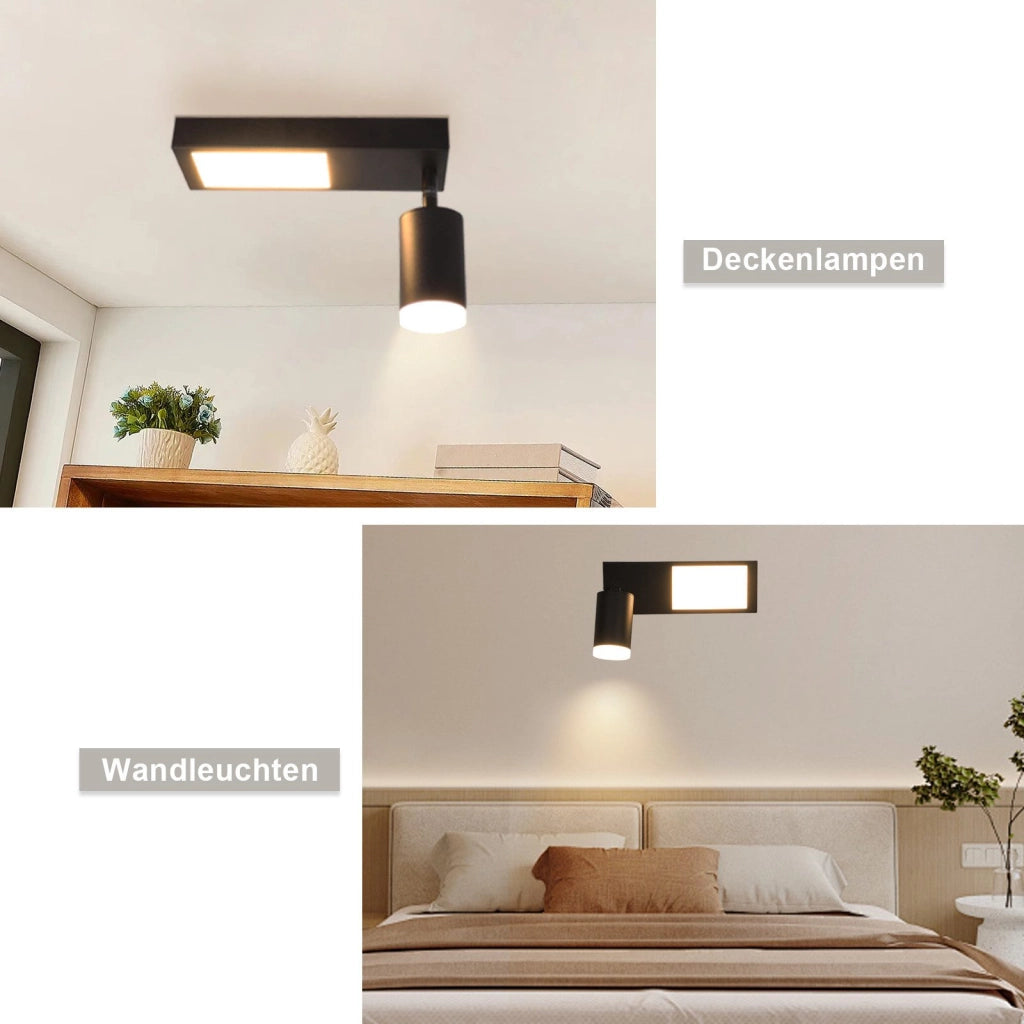 ZMH Faretto da soffitto 1 fiamma 10W GU10 nero plafoniera 3000K camera da letto