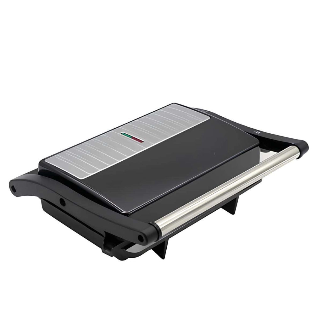 Grill di Contatto Elettrico 1000W con Piastre Antiaderenti Inox Nero Avizar