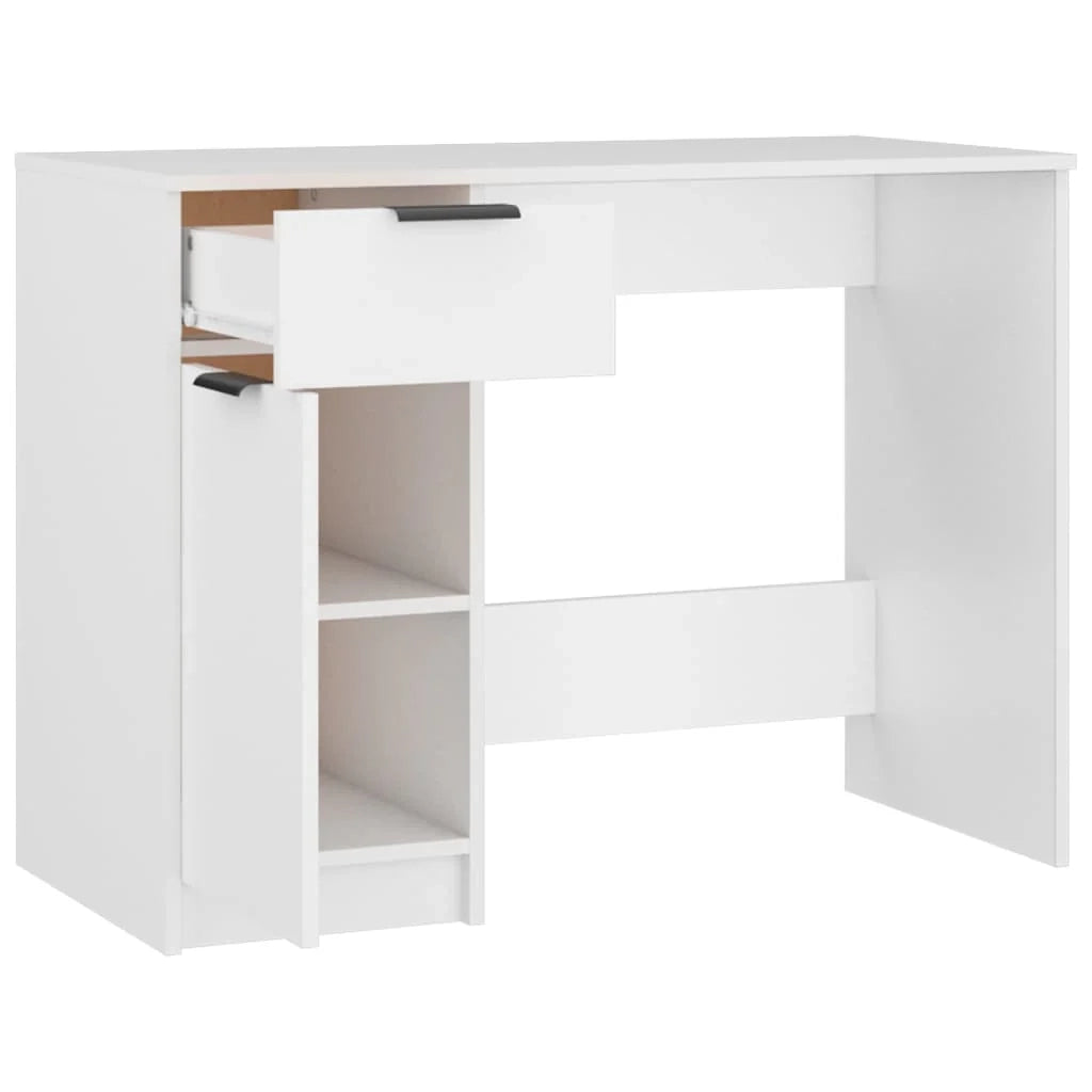Scrivania tavolo postazione di lavoro mobile per computer studio 100 x 50 x 75 cm legno ingegnerizzato bianco 02_0023497