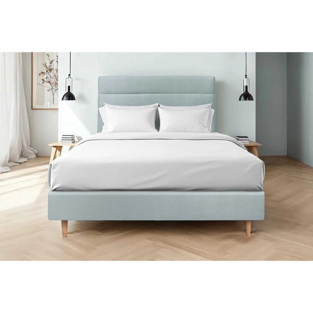 Testiera in tessuto velluto grigio blu con linee L160 cm
