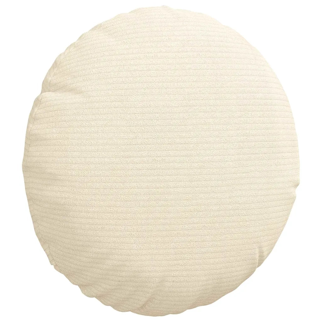 Cuscini per Seduta 2 pcs Crema Ø30 x 13 cm Tessuto in Cords