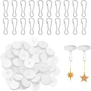 Hanger per soffitto trasparente autoadesivo - Nessun foro necessario - 50 pezzi con clip per bandiera inclusi - Per decorativi da bagno e camera da letto
