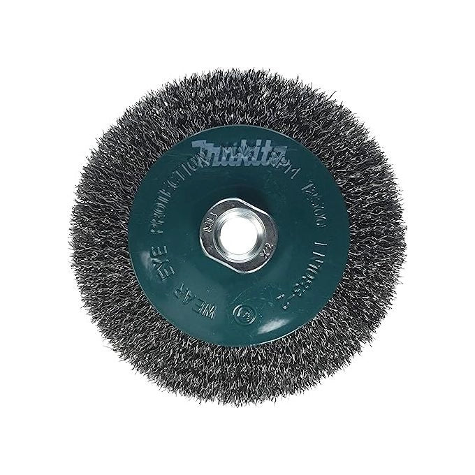 Makita D-39849 Spazzola Conica 115mm Attacco M14 Filo Acciaio Ondulato 0,3mm 12500 rpm