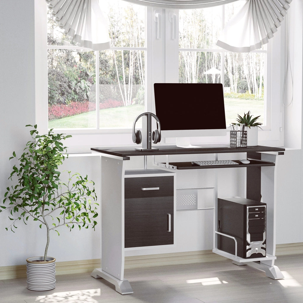 Scrivania da Ufficio in Legno con Cassetto ¨C Zephmum ¨C Color Noce 90x50x75 cm