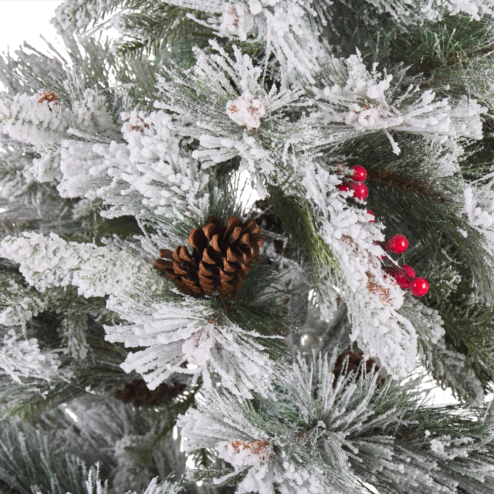 Albero di Natale artificiale verde 180 cm cosparso di neve finta