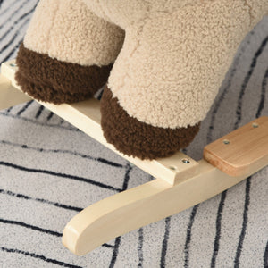 Dondolo per Bambini in Legno Leone in Peluche con Suoni