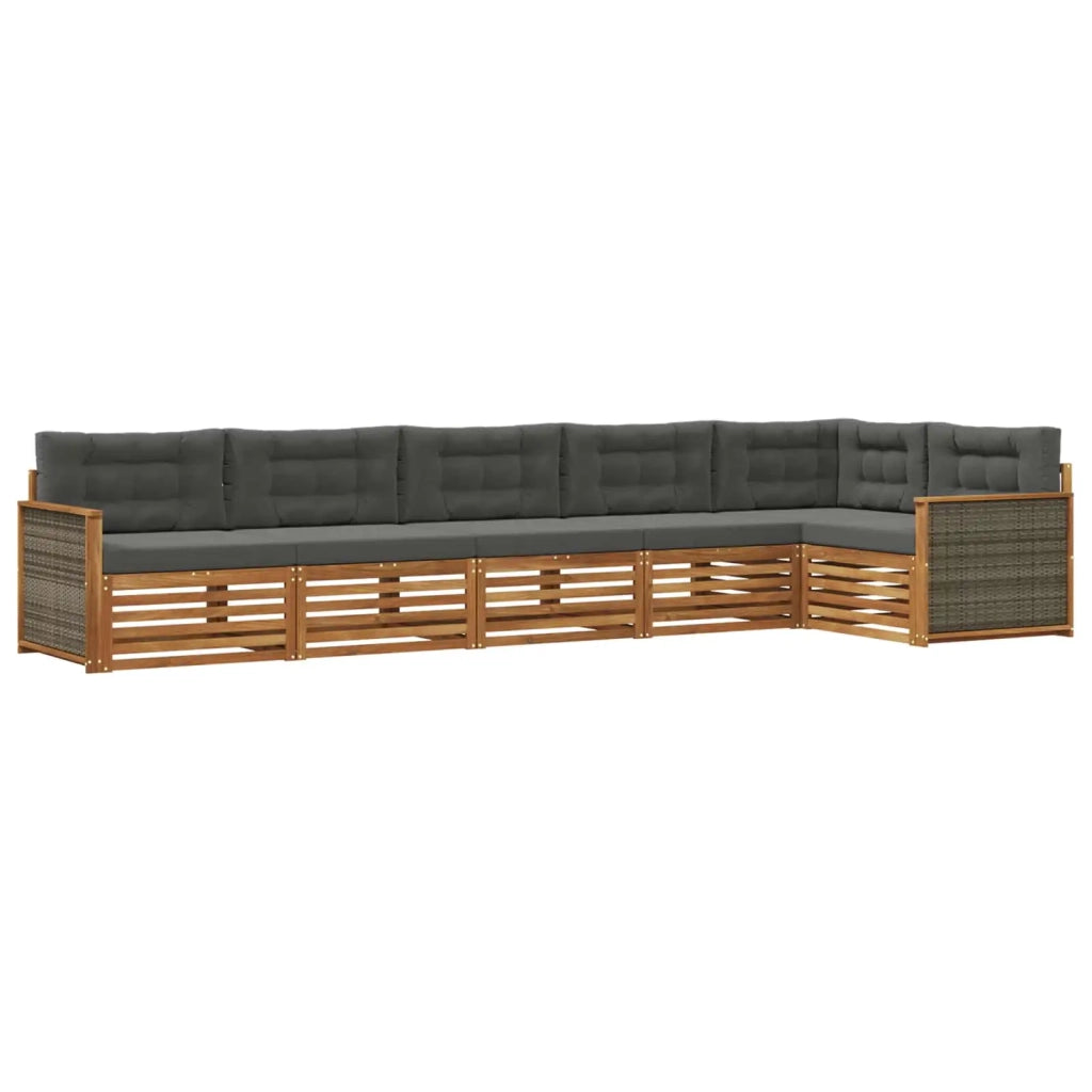 Set di divani da esterno 6 pz Naturale e Antracite 3383410
