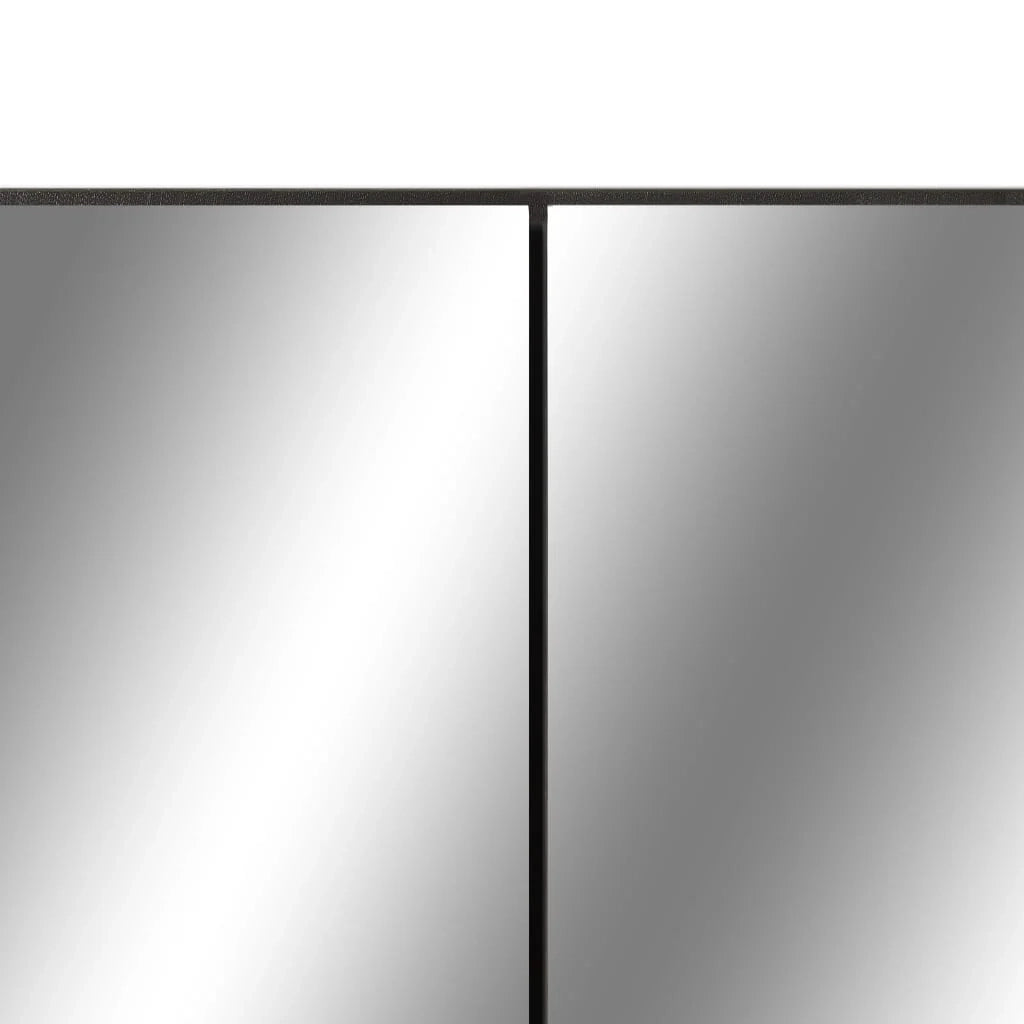 Mobiletto a specchio da bagno a LED 80 x 15 x 60 cm MDF nero 02_0006734