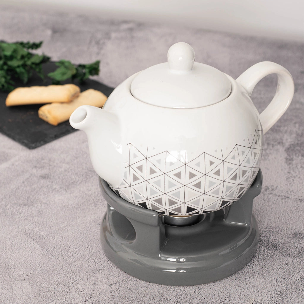 Teiera KADAX con scaldavivande, 1 litro, in ceramica, ideale come regalo.