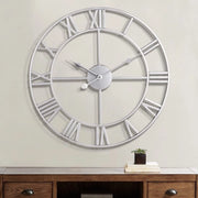 Orologio da parete moderno grande con numeri romani, stile vintage, orologio da parete silenzioso con ticchettio leggero, rondo in metallo da 40 cm