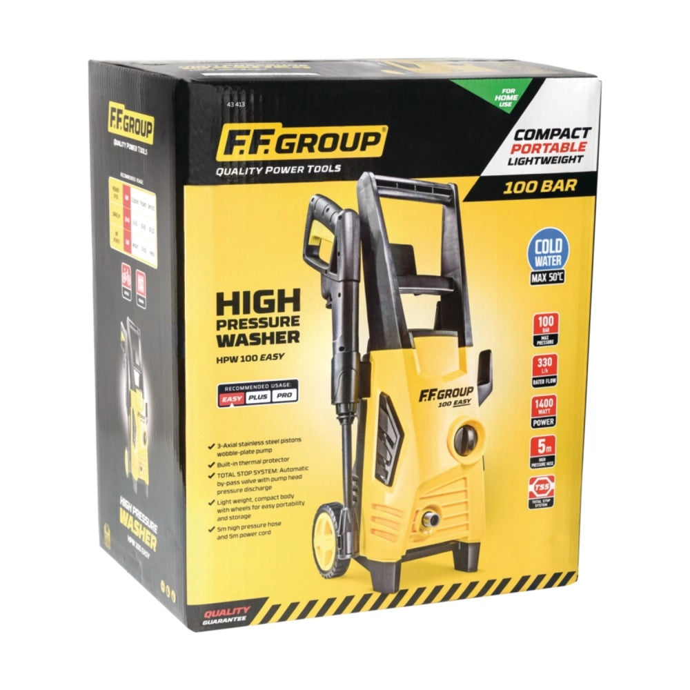 Ff group hpw 100 easy idropulitrice ad acqua freddo 100 bar 1400w 330 lt/h