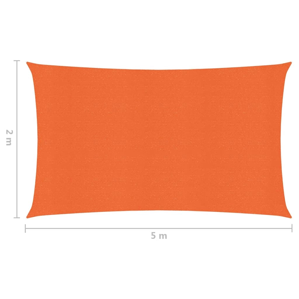 Vela ombreggiante/ombrellone 160 g/m² HDPE 2 x 5 m arancione 02_0009238